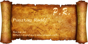 Pusztay Radó névjegykártya
